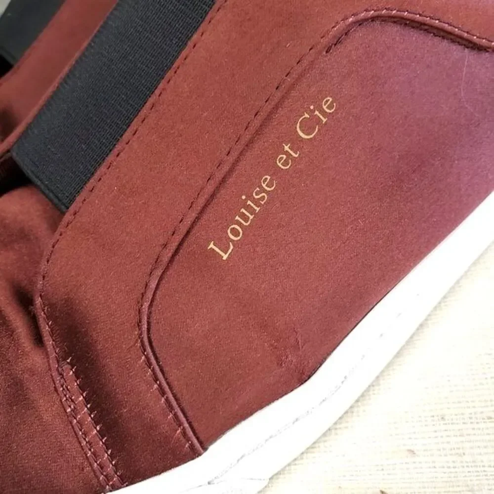 Louise Et Cie Lo-Bette  Burgundy Satin Sneakers Womens Flats Casual Street Sz 8 - Picture 8 of 10